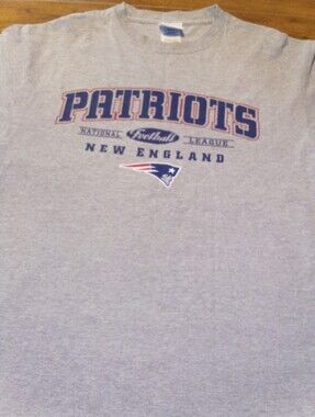 New England Patriots NFL Light Gray Med/LG Long Sleeve Men's T-Shirt